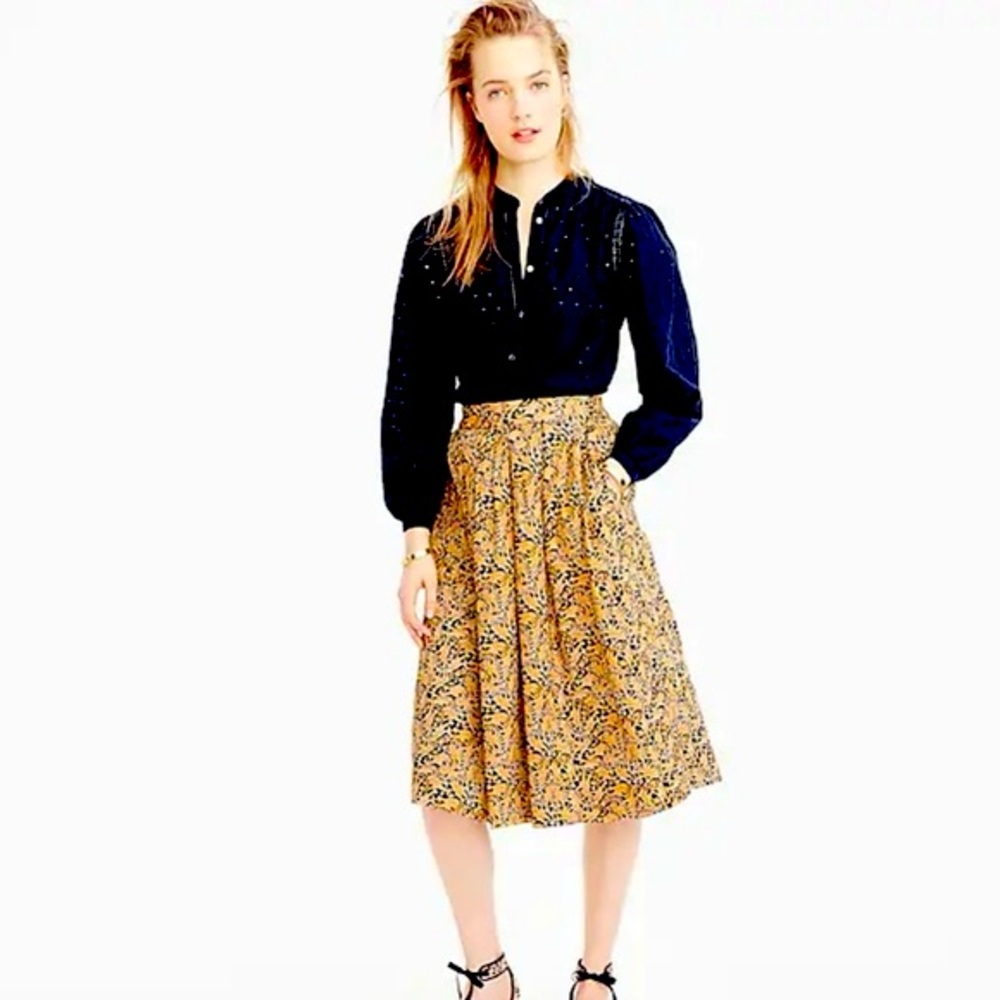 Drake's for J. Crew Midi Skirt in Giraffe Print